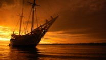 Silolona yacht at Sunset